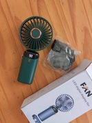 Fan Mini wentylator ręczny biurkowy podstawka bateria 3000 mAh zielony