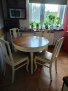 Stół dębowy i krzesła dębowe 