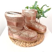 Śniegowce ocieplane różowe 40 41 DEEZEE brokatowe 