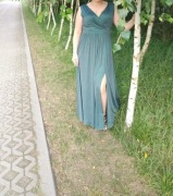 Suknia długa butelkowa zieleń 