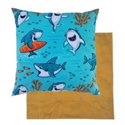 Poszewka 40x40 cm Rekiny Ryby - Bawełna