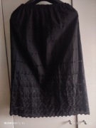 Czarna haftowana spódnica midi na gumkę L XL 40 
