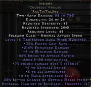 Diablo 2 Rotw olśnienie insight eth cv 16 aura nonladder PC