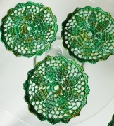 Zielone serwetki, podkładki (6szt) rękodzieło, nowe 