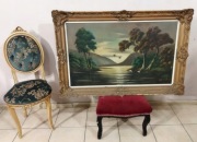 ORYGINALNY OBRAZ PEJZAŻ W OZDOBNEJ RAMIE 120x79cm