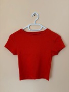 Czerwona bluzeczka crop top new yorker XS 34 bluzka z krótkim rękawem