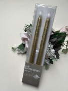 Świeczki ozdobne led złote brokatowe