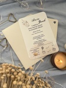 Minimalistyczne Jednokartkowe Zaproszenie Ślubne z kremową kopertą