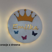 Personalizowana lampka drewniana LED z imieniem