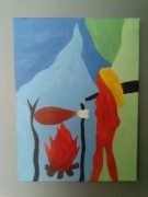 Obraz ręcznie malowany ,,Homo sapiens  " 30x40