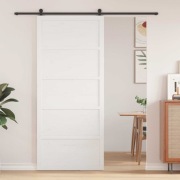 vidaXL Drzwi stodoły białe 90x208 cm z drewna sosnowego przesuwane