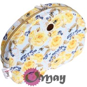 Beżowy organizer do Obag MOON LIGHT kwiaty róże granat żółty wkład OMAY