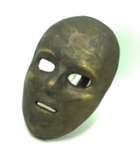 Unikatowy kinkiet maska teatralna mosiądz patynowany 