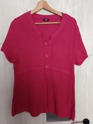 Sweter damski różowy kamizelka z kaszmirem zapinana na guziki rozmiar 44