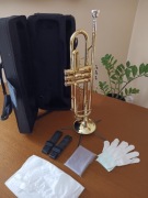 Trąbka Bb do nauki Trumpet, ustnik + futerał + inne,  produkt NOWY