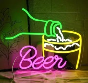 NEON SZYLD PIWO BEER BROWAR BAR KLUB PUB LAMPKA LED USB KARCZMA TAWERNA 