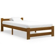VidaXL Rama łóżka ze stelażem miodowo-brązowa lite drewno sosna 90x200