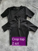2 czarne crop topy Rozmiar S