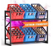 Regał na skrzynki metalowy Regulowane nóżki 104x84x33cm Czarny