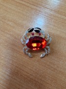 Broszka krab cyrkonie 