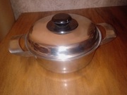 Garnek mały z pokrywką ze stali nierdzewnej, ruski