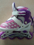 Rolki Regulowane fioletowe Kółka Led roz. S