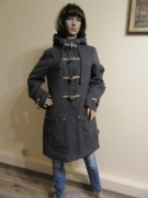 DREIMASTER damski szary płaszcz parka budrysówka 60% wełna _ L