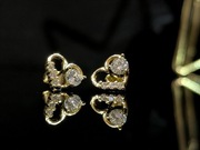 Srebrne kolczyki serduszka z 2 x 0,5crt Moissanitem pozłacany 