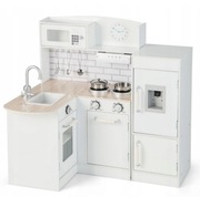 Drewniana Kuchnia Marzeń 2w1 z Lodówką – Narożny Zestaw dla dzieci