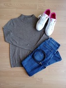 Sweter PRIMARK beżowy ćwieki dźety półgolf rozmiar 32 XXS 152 cm 12 lat