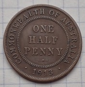 #2627 Australia 1/2 pensa 1913 piękna 