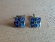 Artystyczne spinki do mankietów | Niebieska mozaika | Idealne na prezent