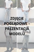 NOWE Spodnie BERSHKA Jeansy o kroju baggy z nadrukiem - rozmiar 36