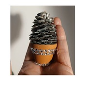 Szyszki w doniczkach 8 cm – zestaw 5 ozdób świątecznych