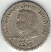 Filipiny 25 sentimos centymów 1972 - 21 mm - nr 2
