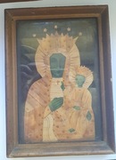 Obrazek obraz słomkowy Czarna Madonna z dzieciątkiem Jezus veritas kolekcja