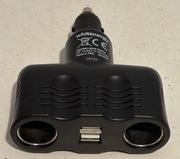 WHITENERGY ZASILACZ ŁADOWARKA SAMOCHODOWA 2X USB + 2X ZAPALNICZKA DC 12/24V