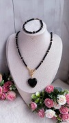 Elegancki zestaw biżuterii Black heart 