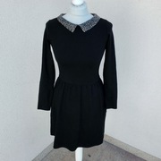 Sukienka czarna z kołnierzykiem Zara Trafaluc r. S