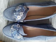 Damskie botki niebieskie