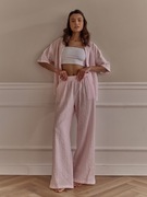 Muślinowy komplet piżamowy – koszula + spodnie | stylowy comfort