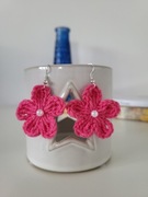 Kolczyki na szydełku Niezapominajka 