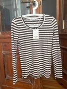 Marc o'polo nowa bluzka paski z długim rękawem khaki