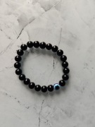 Bransoletka 8 mm czarna oko proroka evil eye