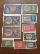 5000, 1000, 500, 100, 20, 10, 5,1, 1/2 marek polskich 