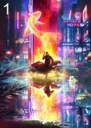 Metalowy plakat na sciane Cyberpunk 2077