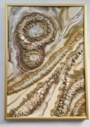 Obraz strukturalny 3D z żywicy 30x42cm ręcznie wykonany, rama alu złota