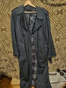 Oryginalny, Męski Płaszcz Trencz Burberry - długi z wełnianą podpinką