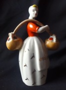 GRZYBIARKA '60 POŁONNE UKRAINA figurka porcelanowa syg stan BDB