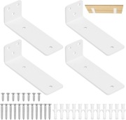 Wsporniki półkowe 4 szt 125 mm biały metalowe L do montażu ściennego